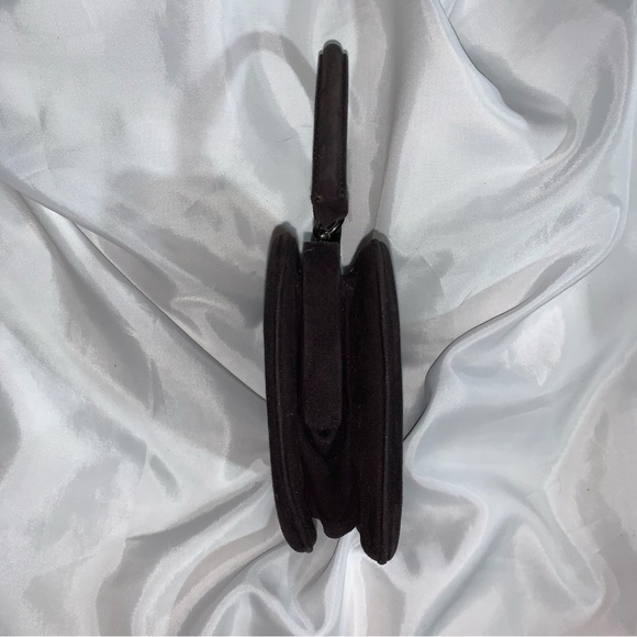 PRADA "zaffiro" blue-black SUEDED LEATHER top handle bag - Picture 11 of 12